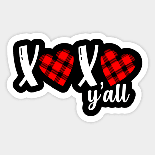 XOXO plaid hearts love and kisses valentines day gift idea Sticker